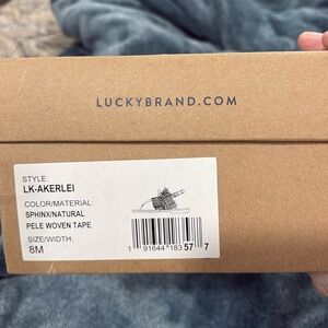 Lucky brand peel woven sandal, natural color size 8 women, New!